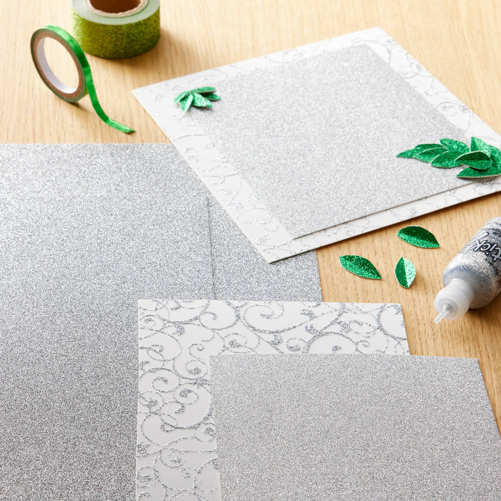 Pewter Smooth Glitter Paper by Recollections®, 12" x 12"